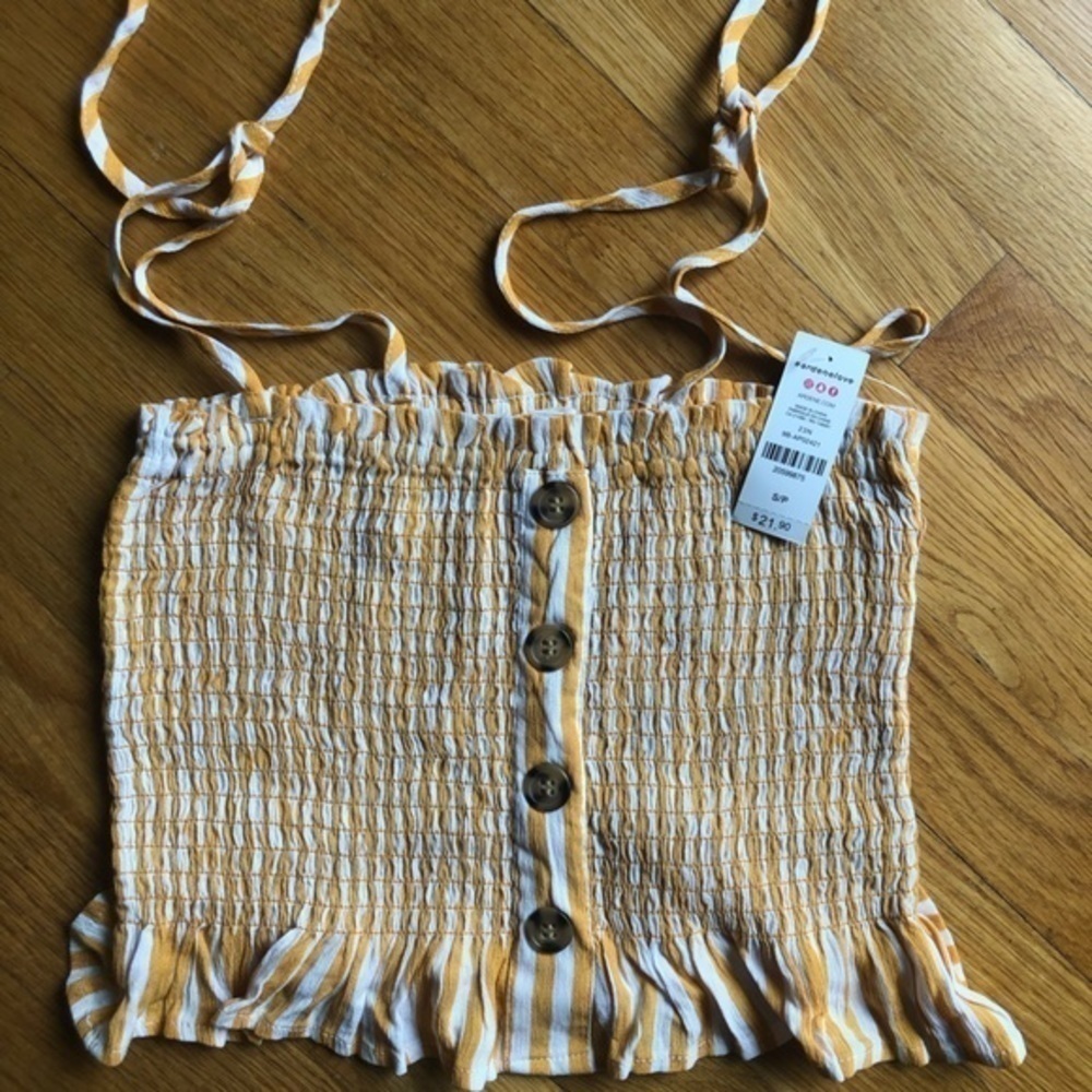 ARDENE tube tank yellow and white stripes size S